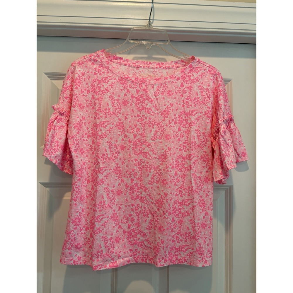 Lilly Pulitzer Ziva Top Pink Shandy Invest A Gator - Size XS